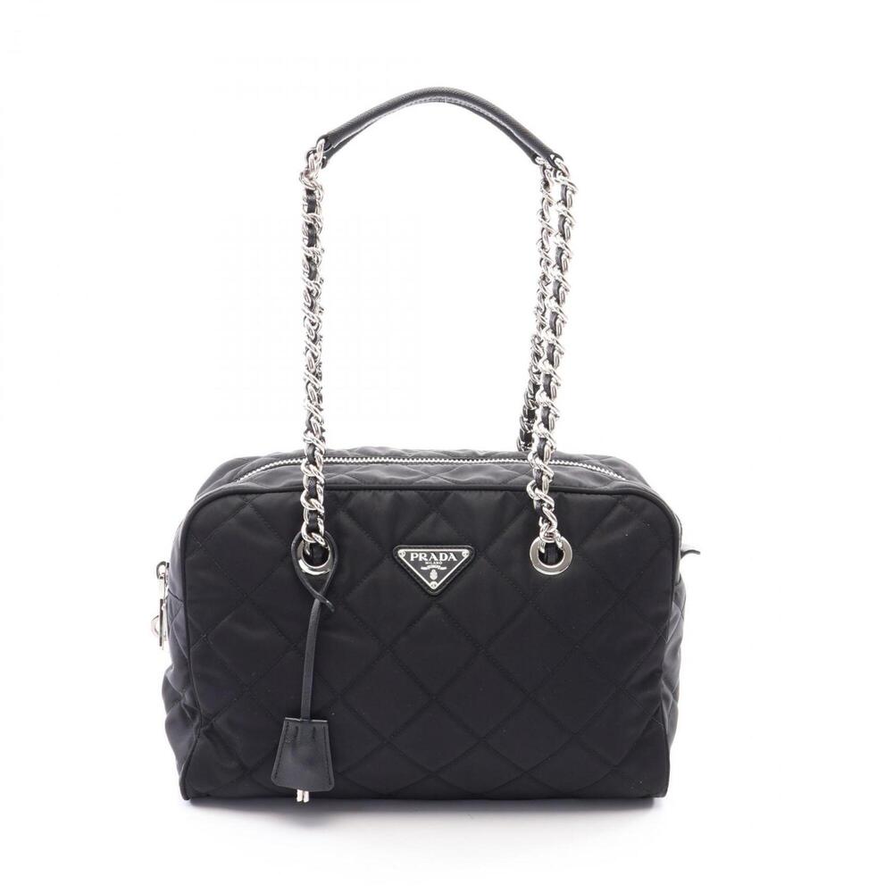Prada TESSUTO IMPUNTU Shoulder Bag/Handbag, Nylon & Saffiano Leather, Women's...